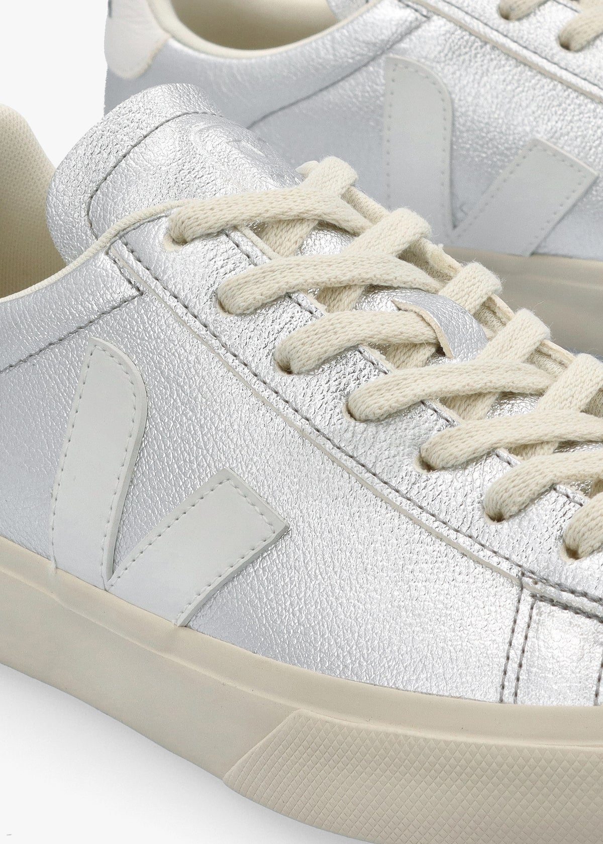 Campo Chromefree Leather Silver White Trainers