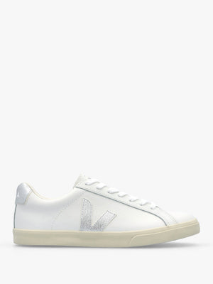 Women's Esplar Logo Extra White Silver Leather Trainers