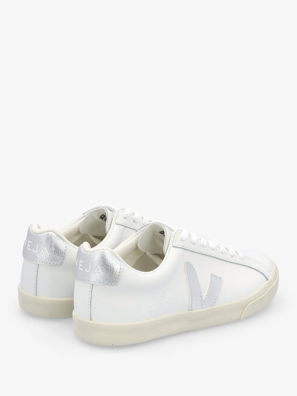 Women's Esplar Logo Extra White Silver Leather Trainers
