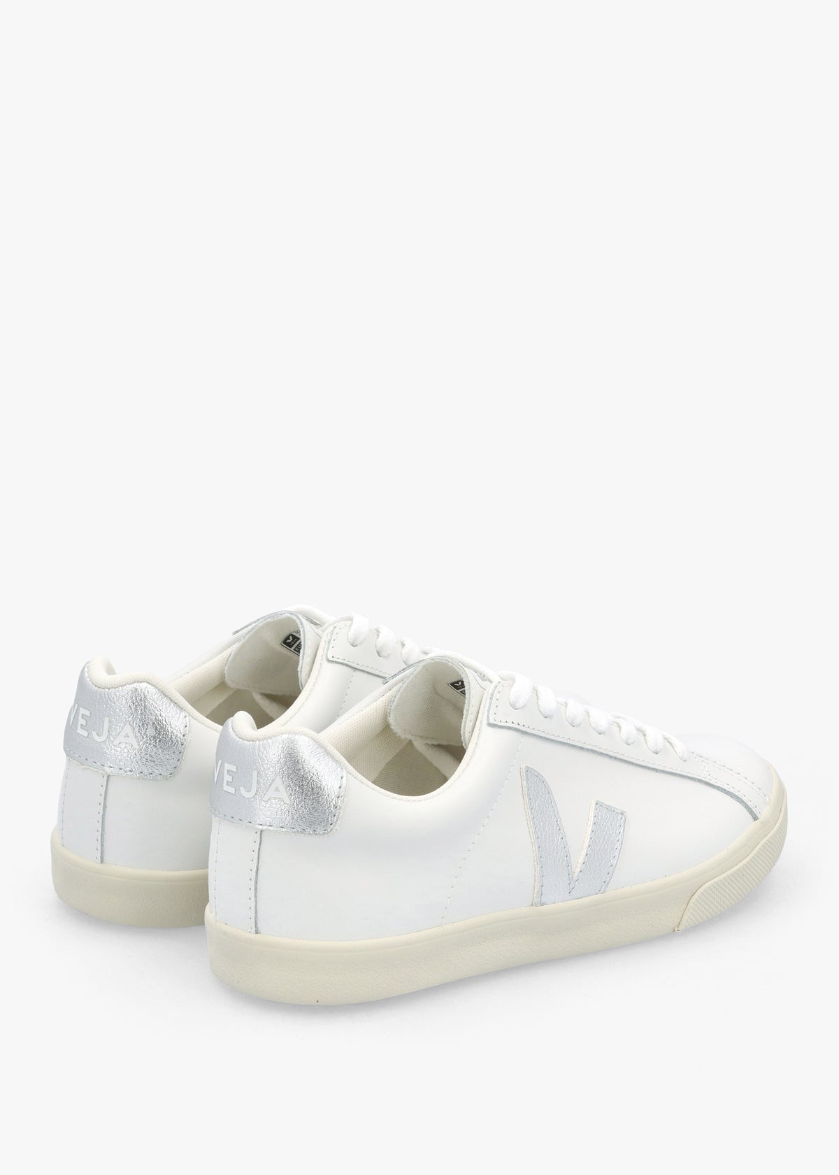 Women's Esplar Logo Extra White Silver Leather Trainers