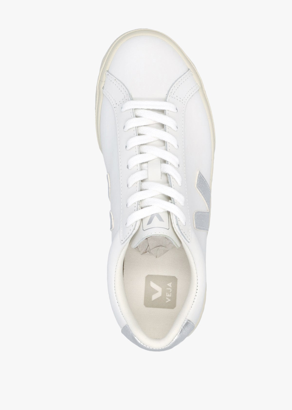 Women's Esplar Logo Extra White Silver Leather Trainers