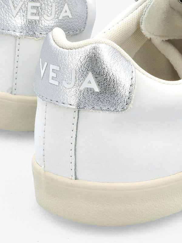 Women's Esplar Logo Extra White Silver Leather Trainers