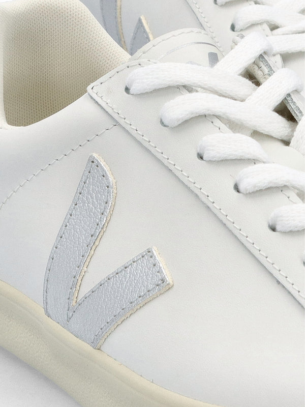Women's Esplar Logo Extra White Silver Leather Trainers