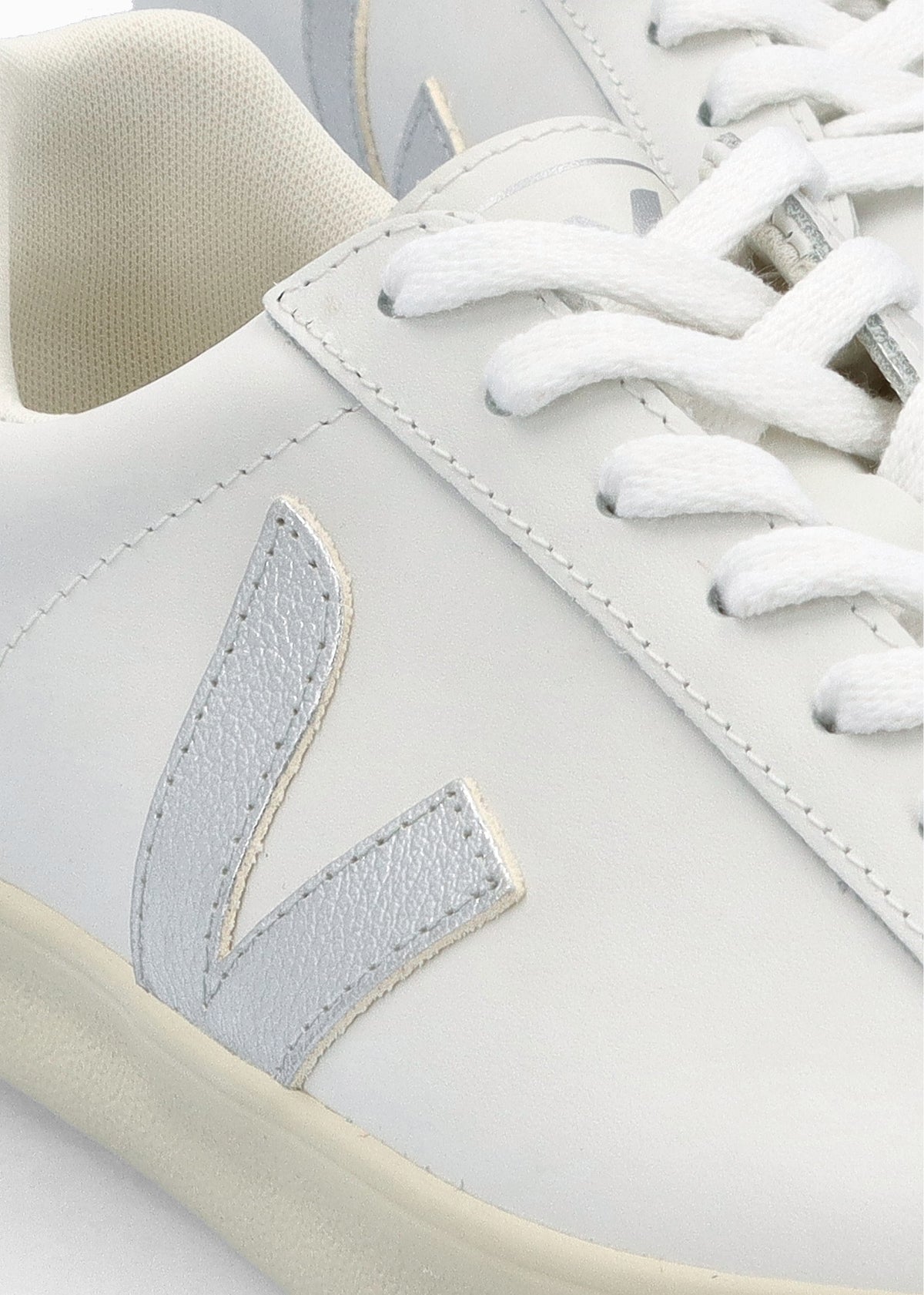 Women's Esplar Logo Extra White Silver Leather Trainers