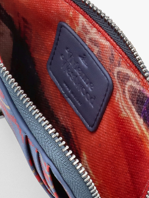 Blue & Orange Tartan Saffiano Card Holder