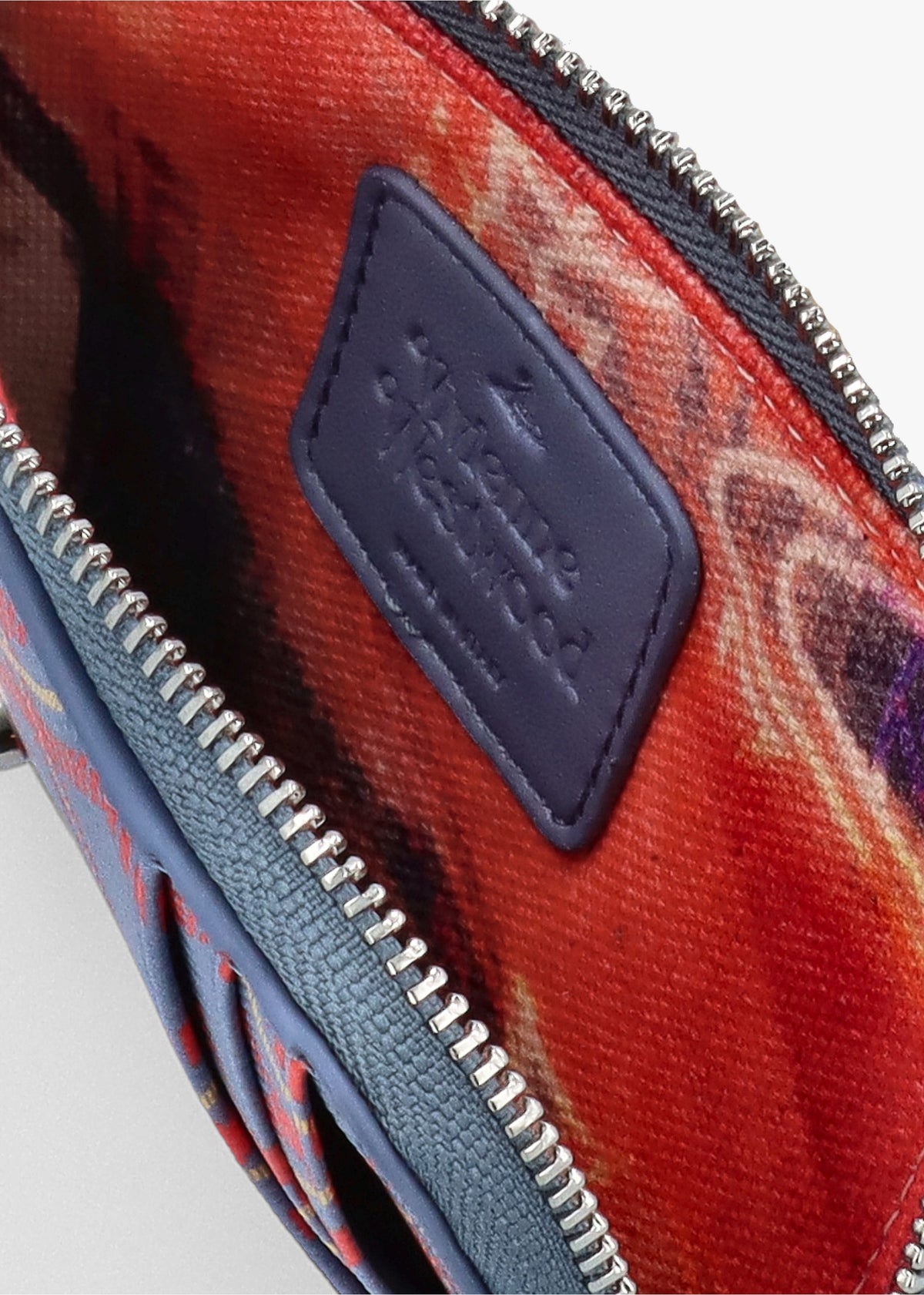 Blue & Orange Tartan Saffiano Card Holder