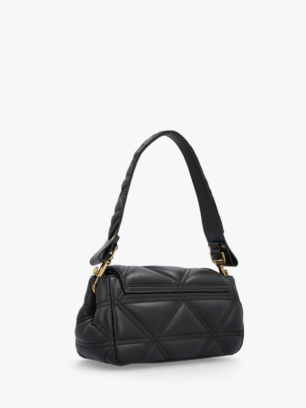Hazel Medium Quilted Black Leather Shoulder Bag