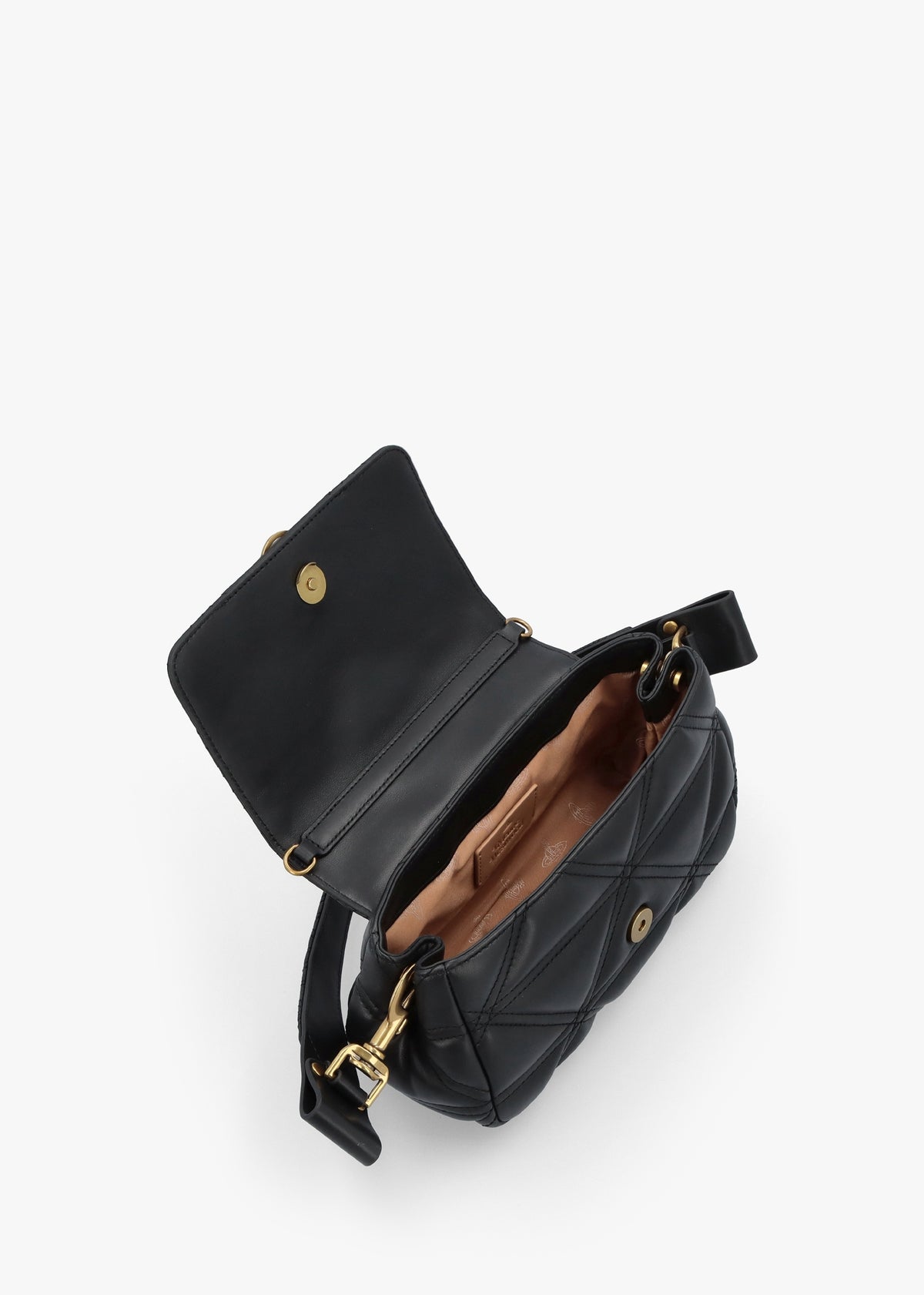 Hazel Medium Quilted Black Leather Shoulder Bag