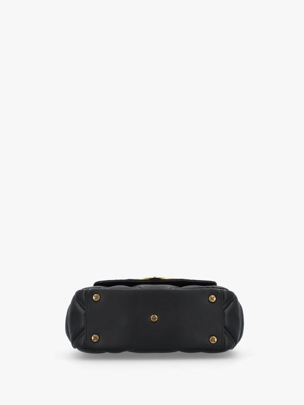Hazel Medium Quilted Black Leather Shoulder Bag