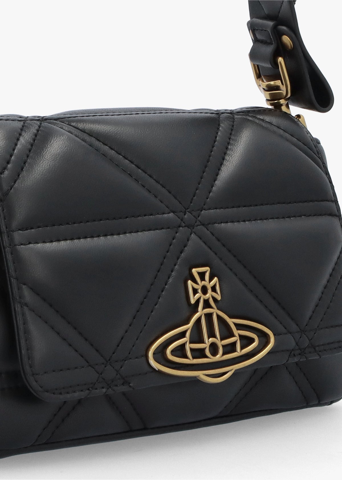 Hazel Medium Quilted Black Leather Shoulder Bag