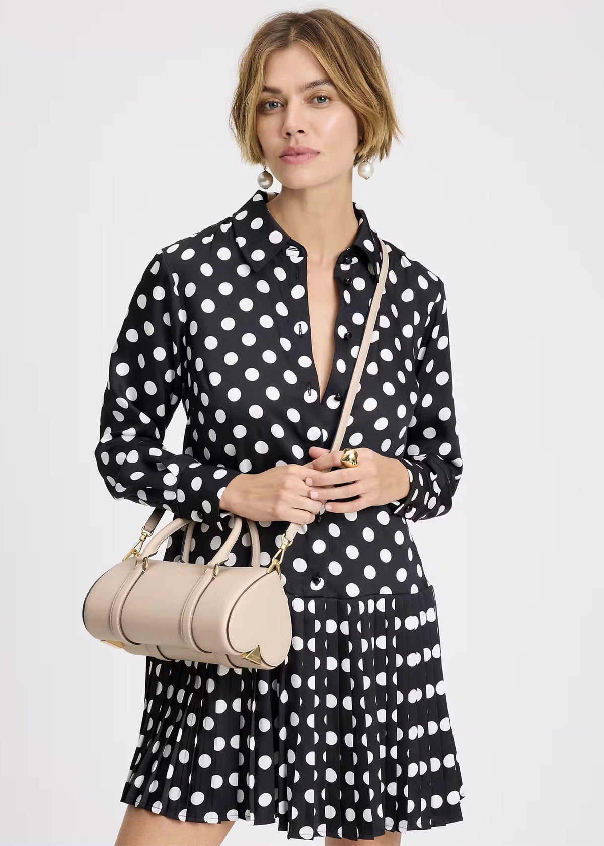 Icon Milk Glass Leather Barrel Cross-Body Bag