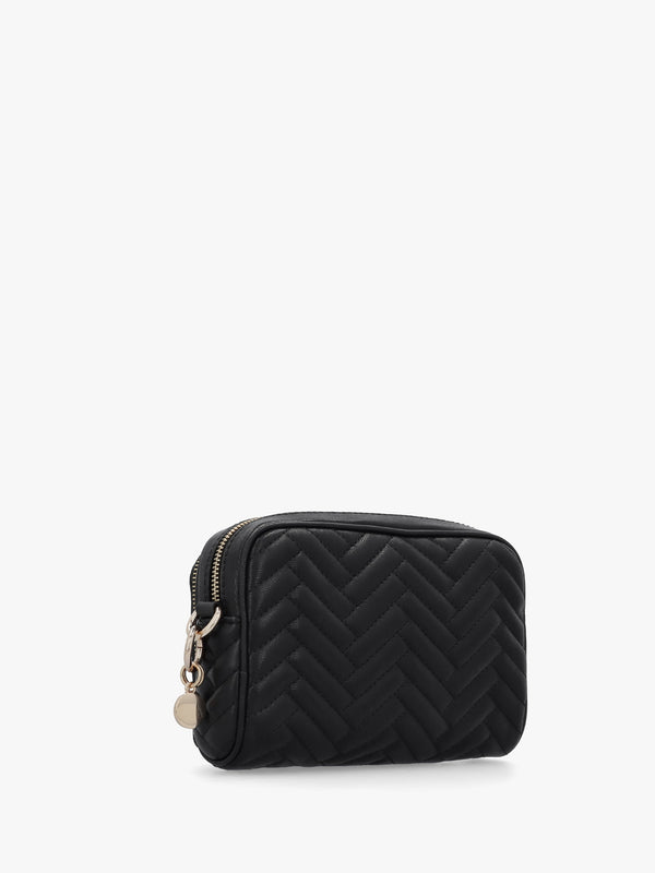 Anning Quilted Black Camera Cross-Body Bag
