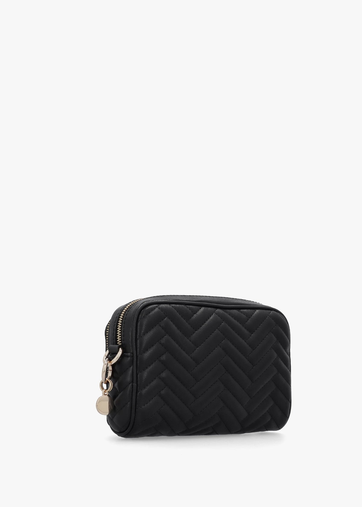 Anning Quilted Black Camera Cross-Body Bag