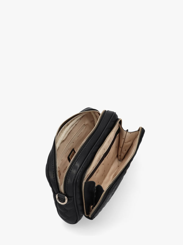Anning Quilted Black Camera Cross-Body Bag