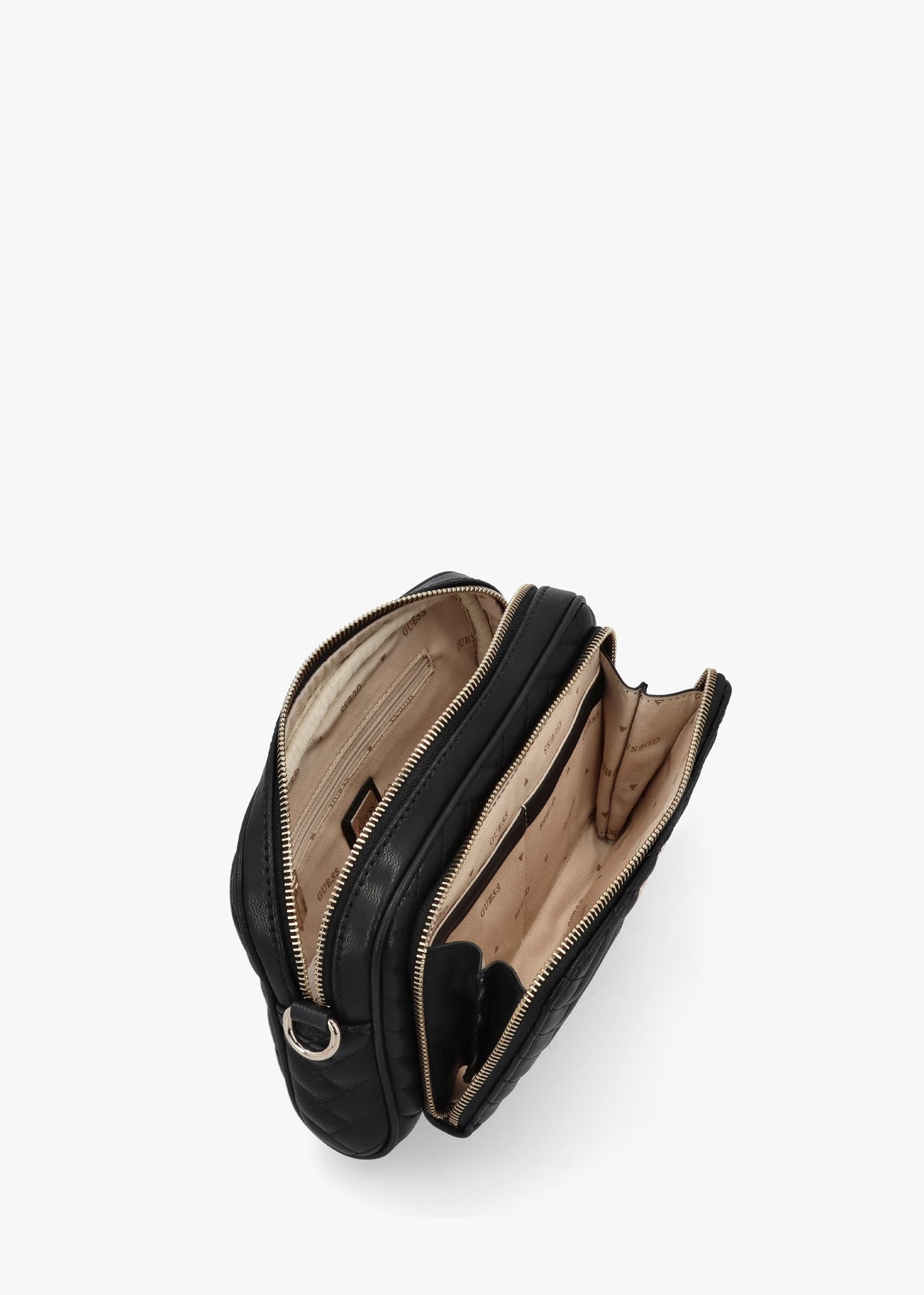 Anning Quilted Black Camera Cross-Body Bag