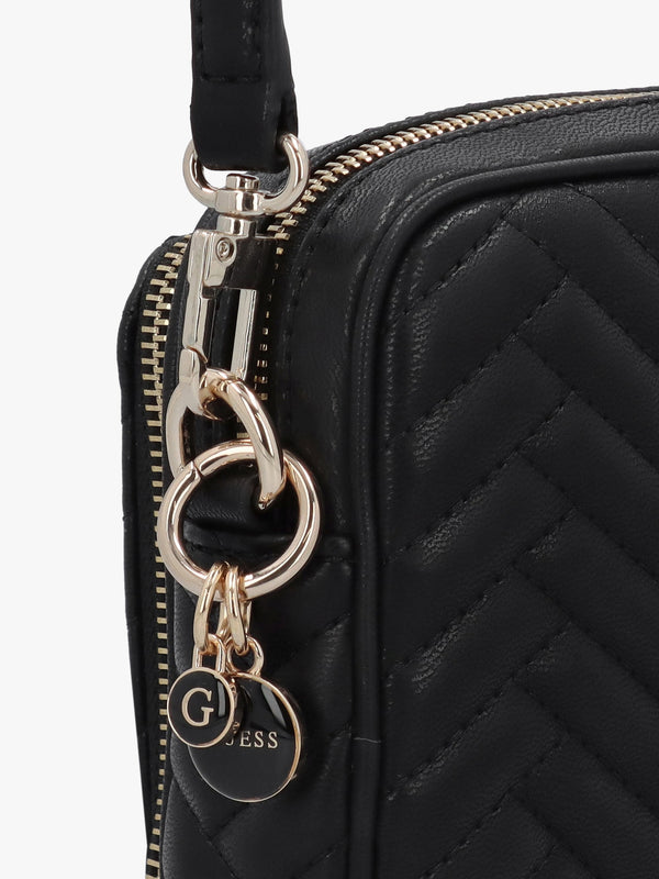 Anning Quilted Black Camera Cross-Body Bag