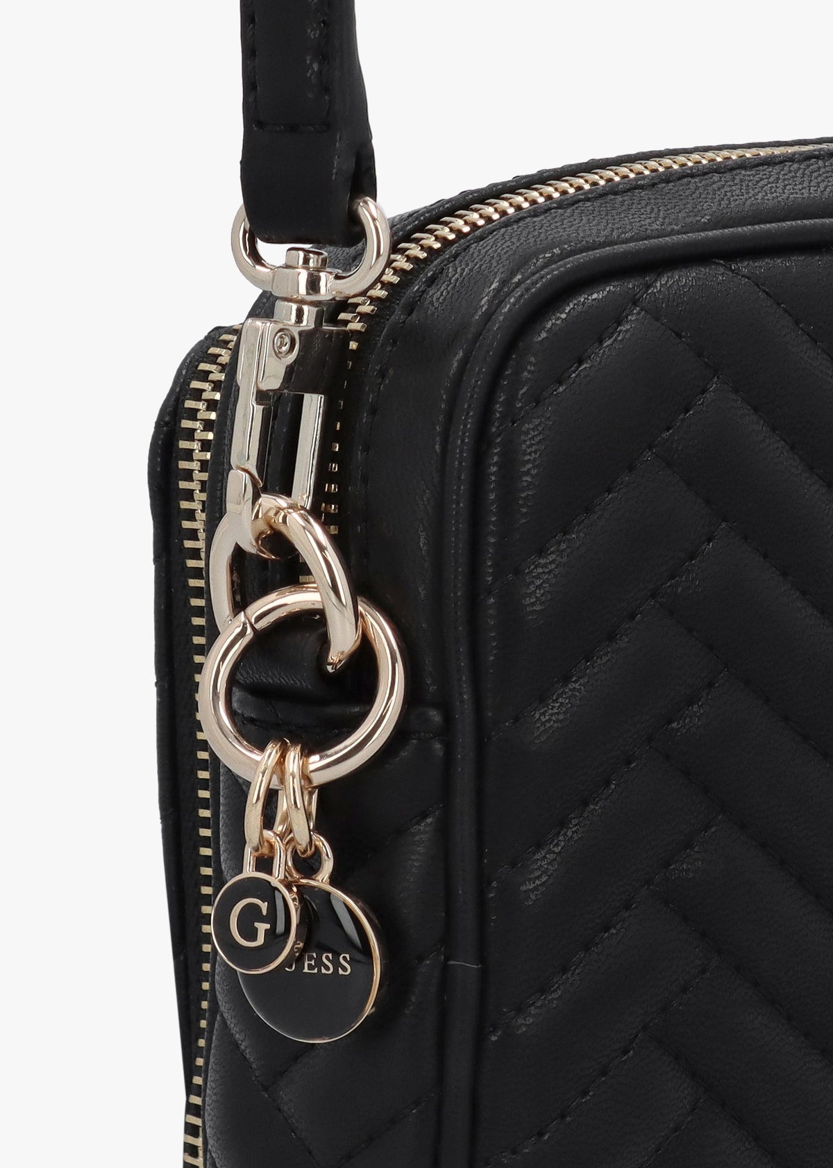 Anning Quilted Black Camera Cross-Body Bag