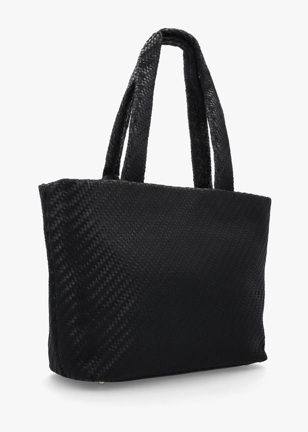 Francy Woven Black Tote Bag