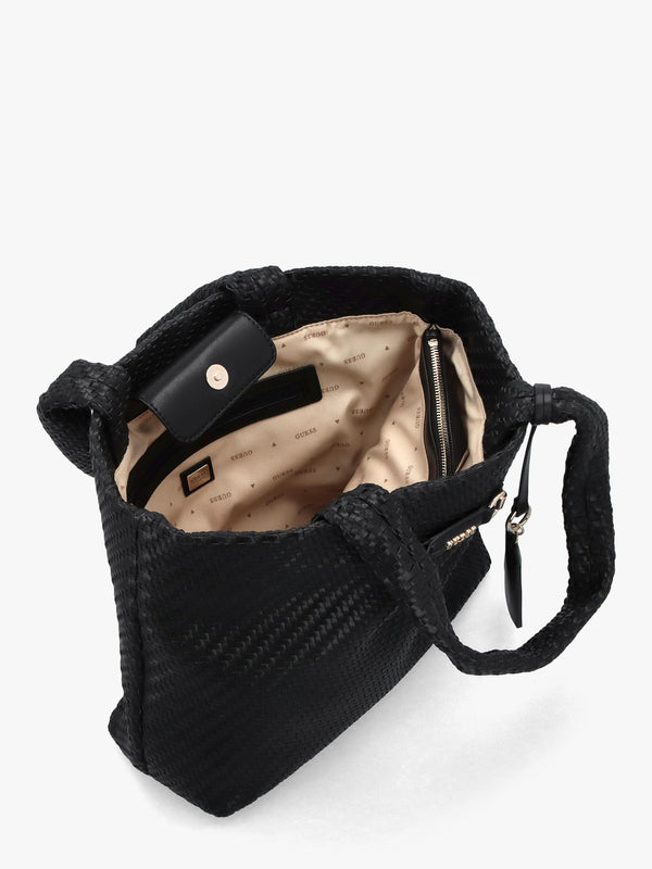 Francy Woven Black Tote Bag
