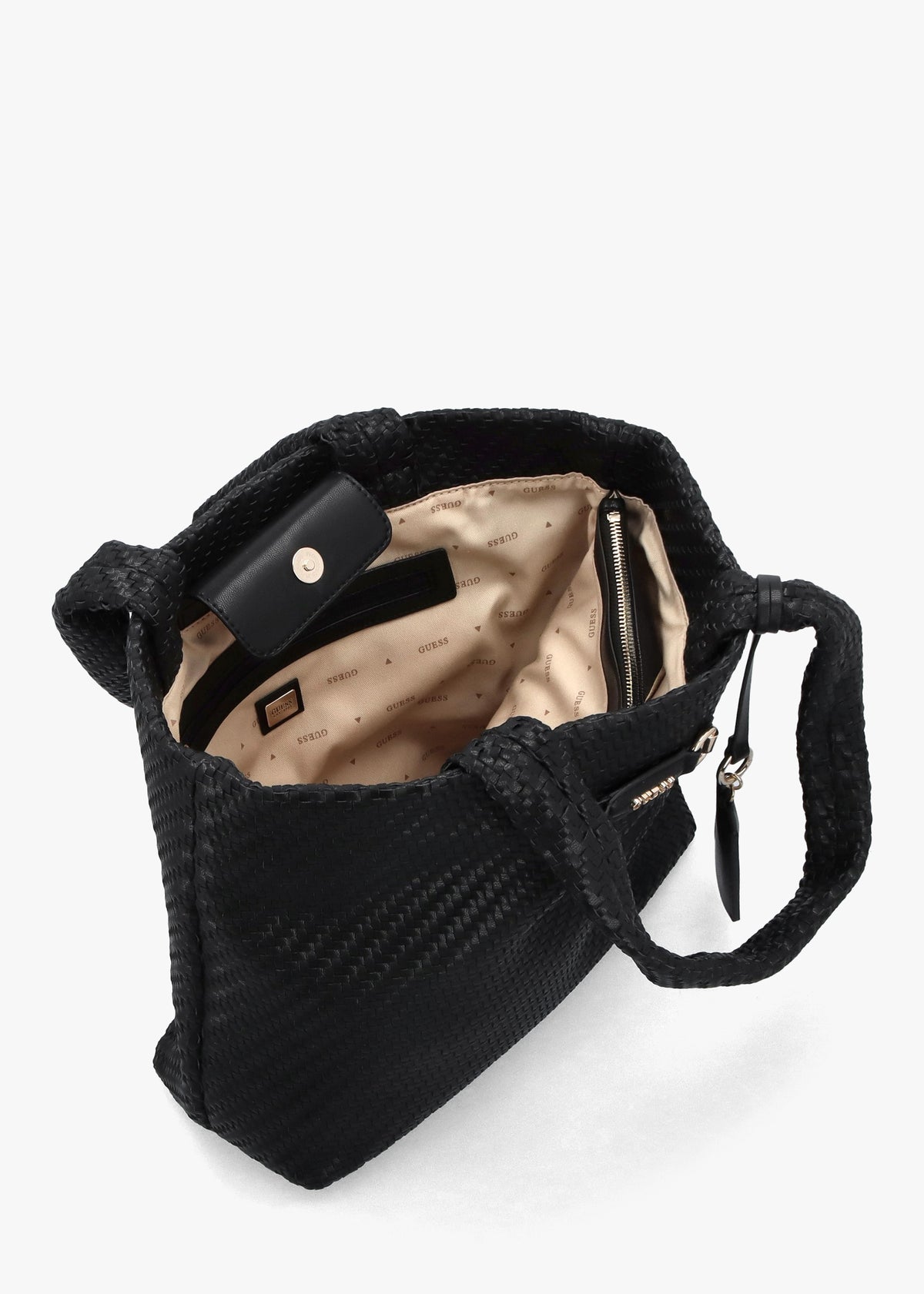 Francy Woven Black Tote Bag