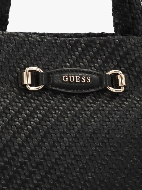 Francy Woven Black Tote Bag