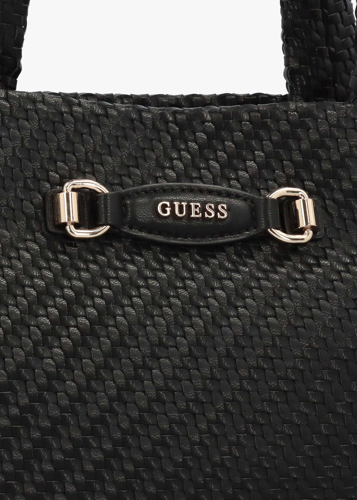 Francy Woven Black Tote Bag
