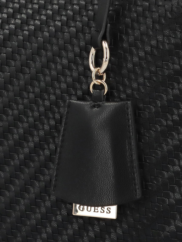 Francy Woven Black Tote Bag