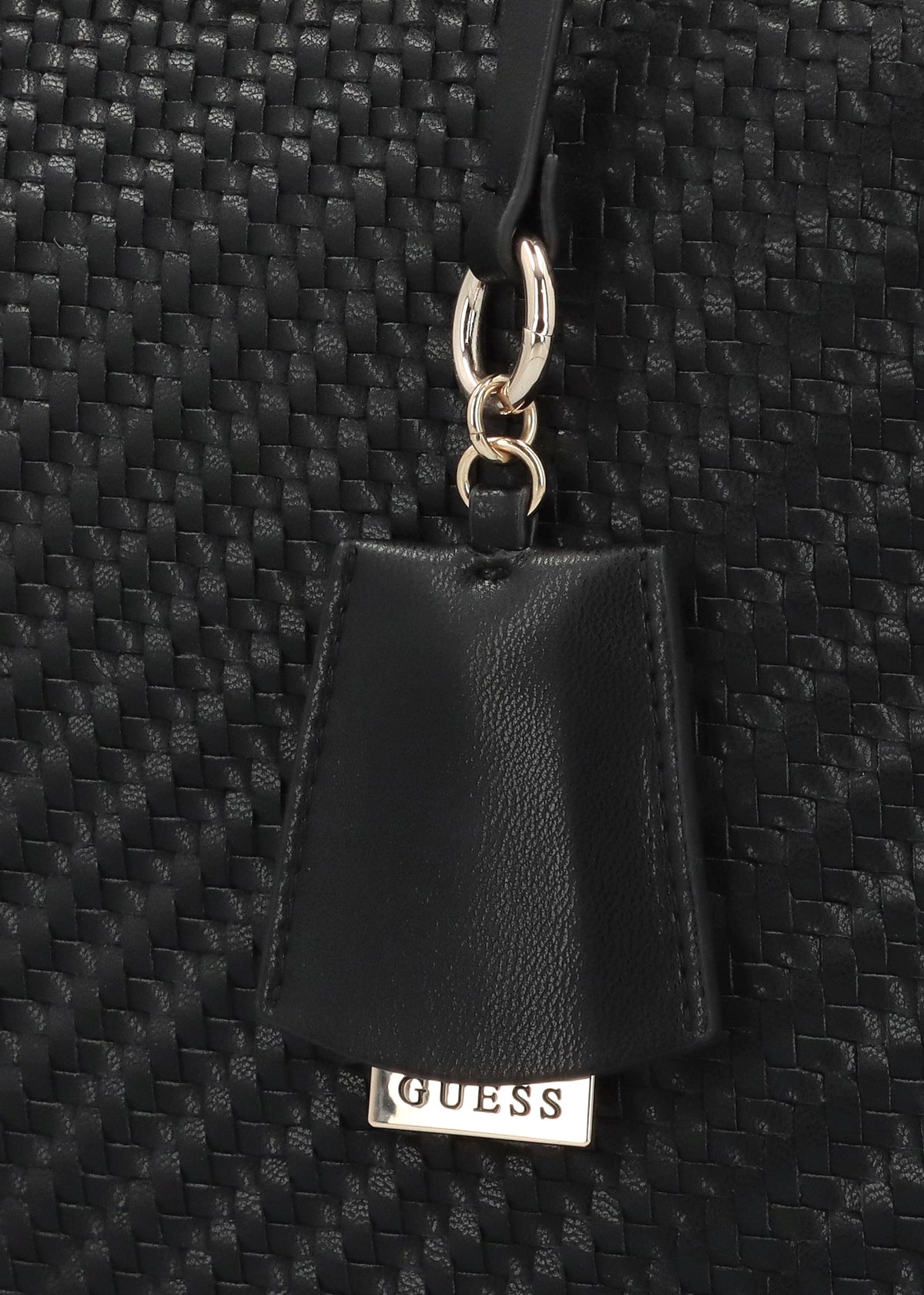 Francy Woven Black Tote Bag