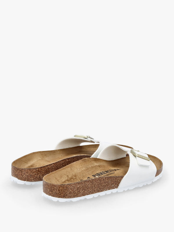 Madrid Birko-Flor Patent White Mules