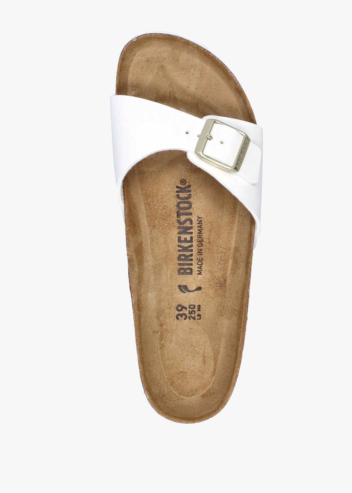 Madrid Birko-Flor Patent White Mules