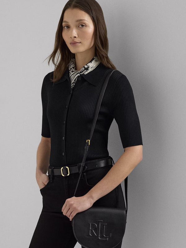 Witley Medium Black Leather Cross-Body Bag