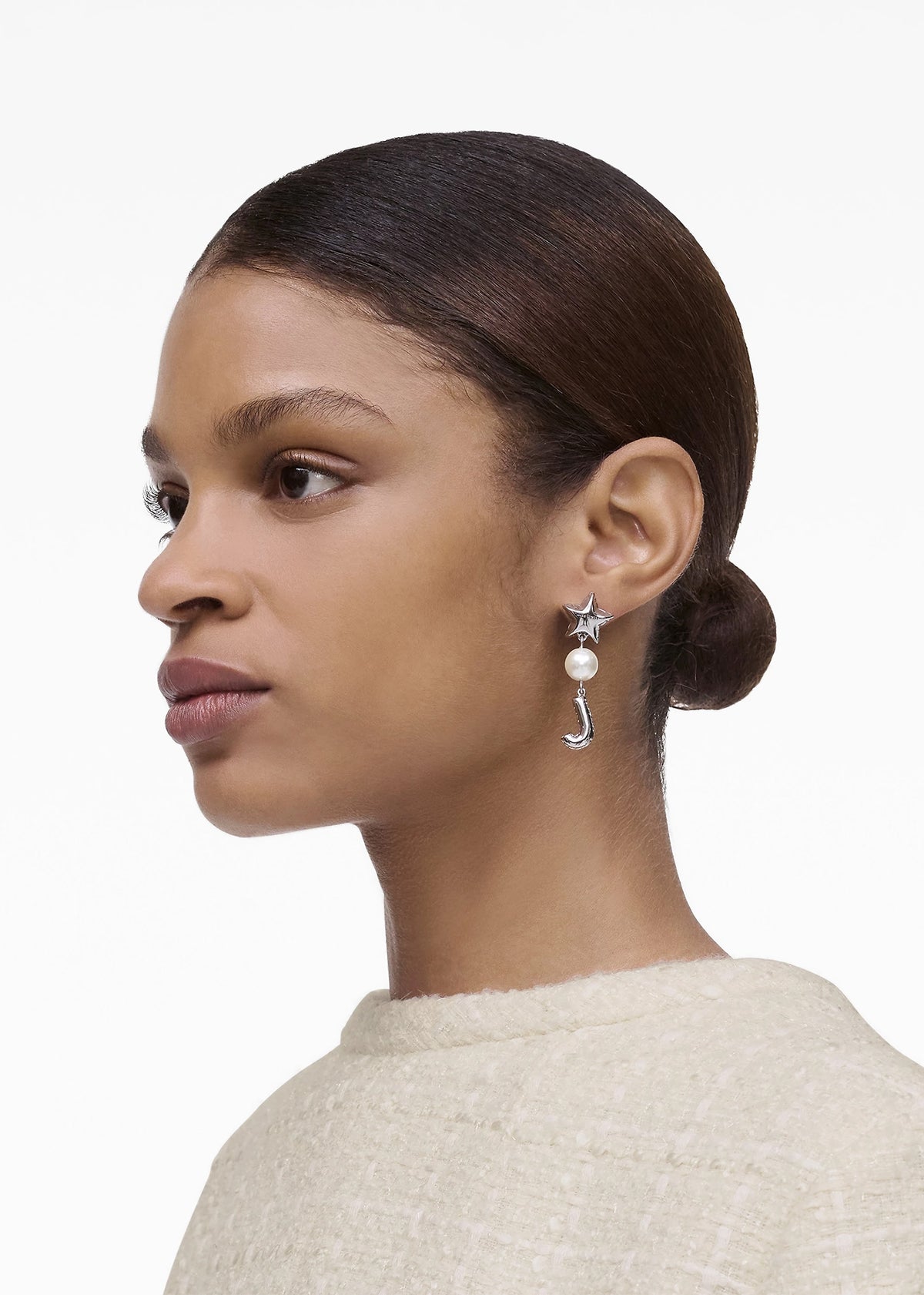 The MJ Balloon Pearl Silver Earrings