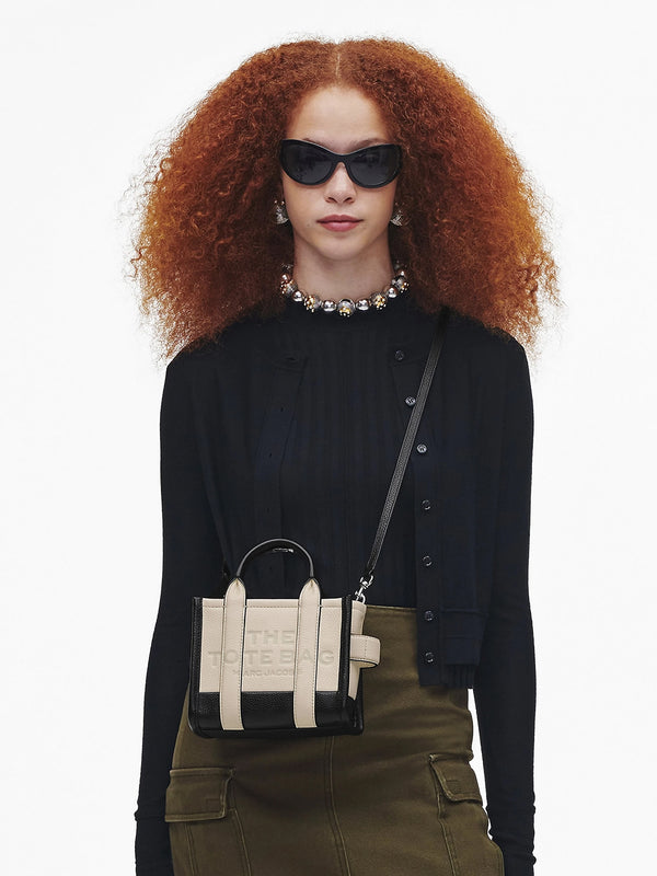 The Colorblock Leather Ivory Multi Cross-Body Tote Bag
