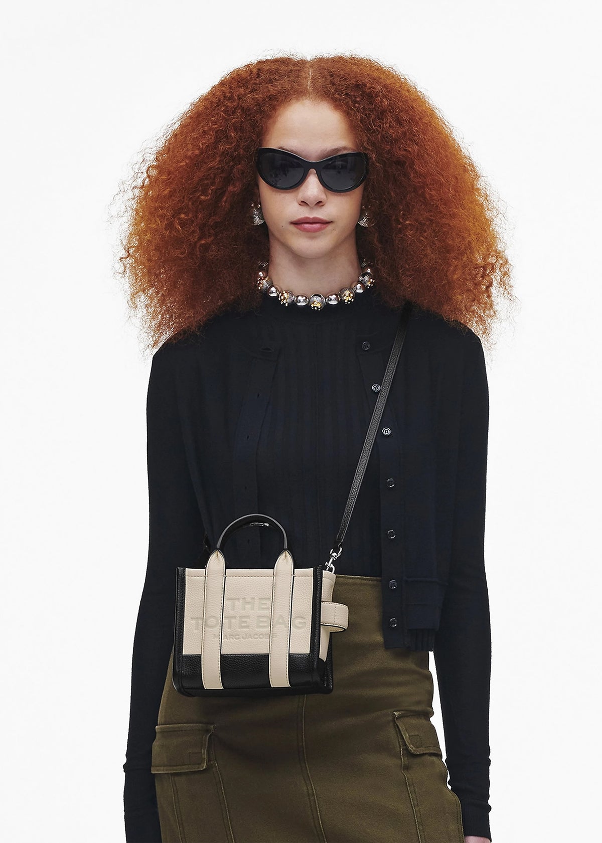 The Colorblock Leather Ivory Multi Cross-Body Tote Bag