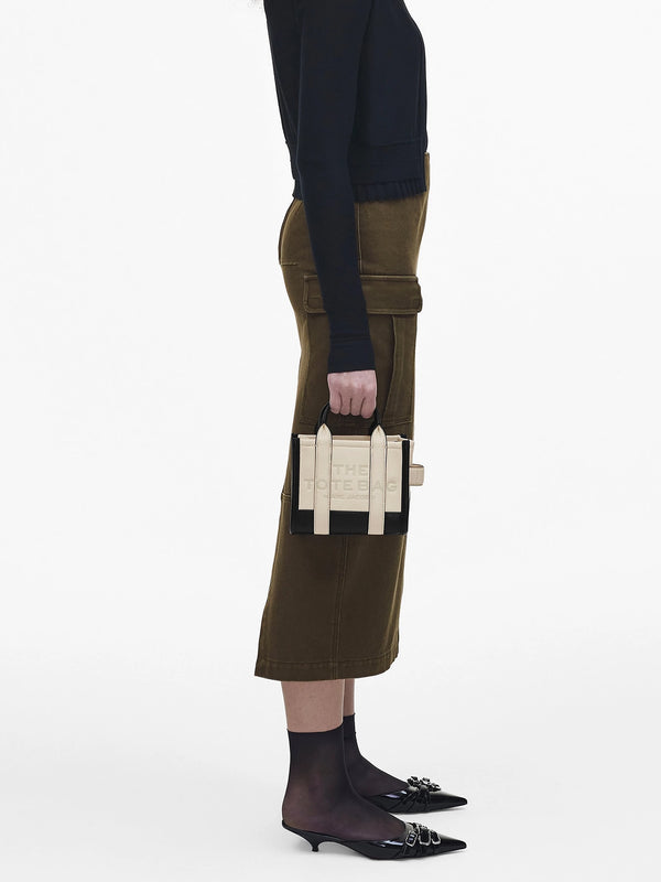 The Colorblock Leather Ivory Multi Cross-Body Tote Bag