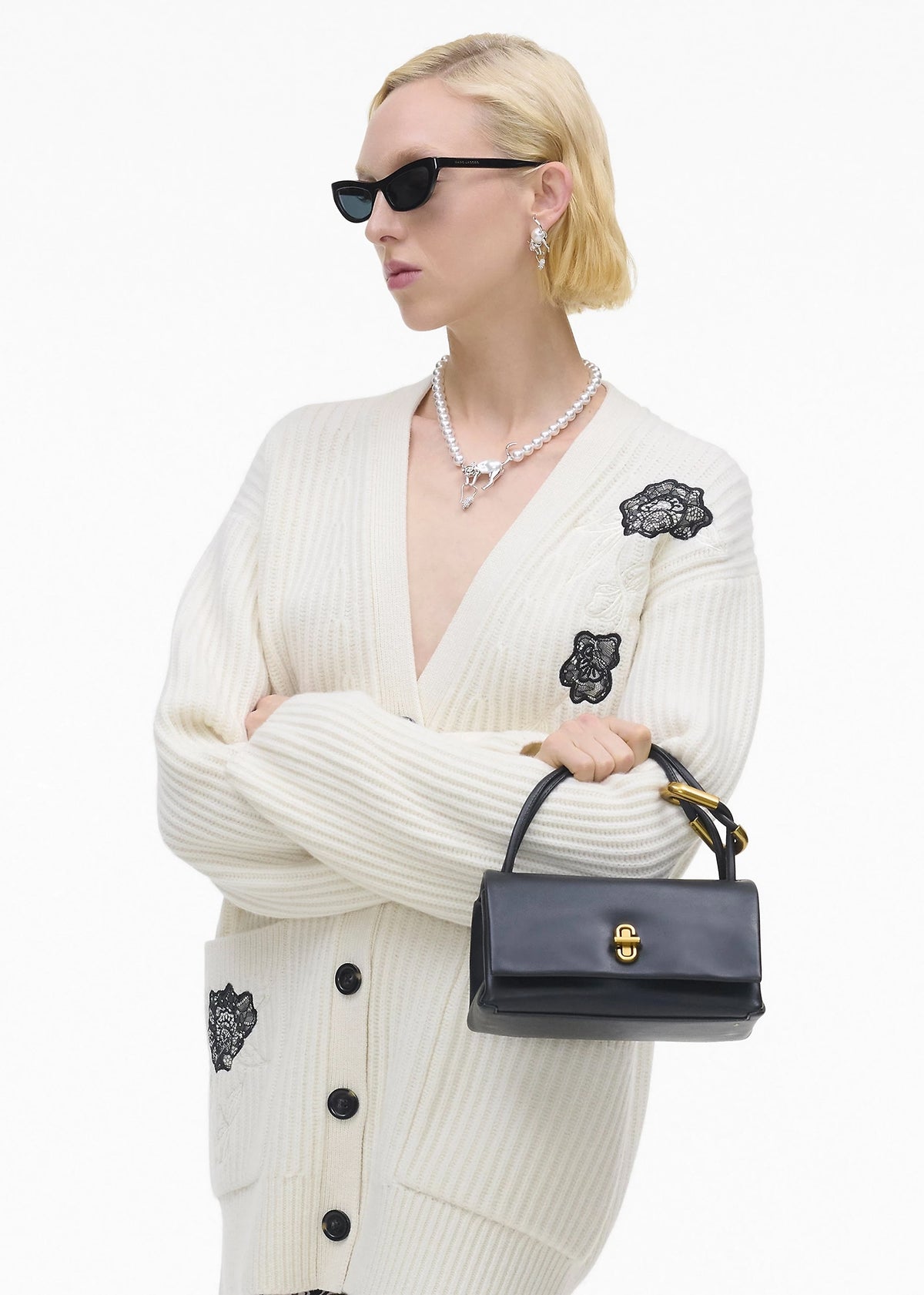 The Mini Dual Black Leather Bag