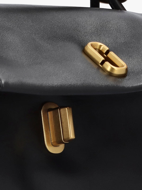 The Mini Dual Black Leather Bag