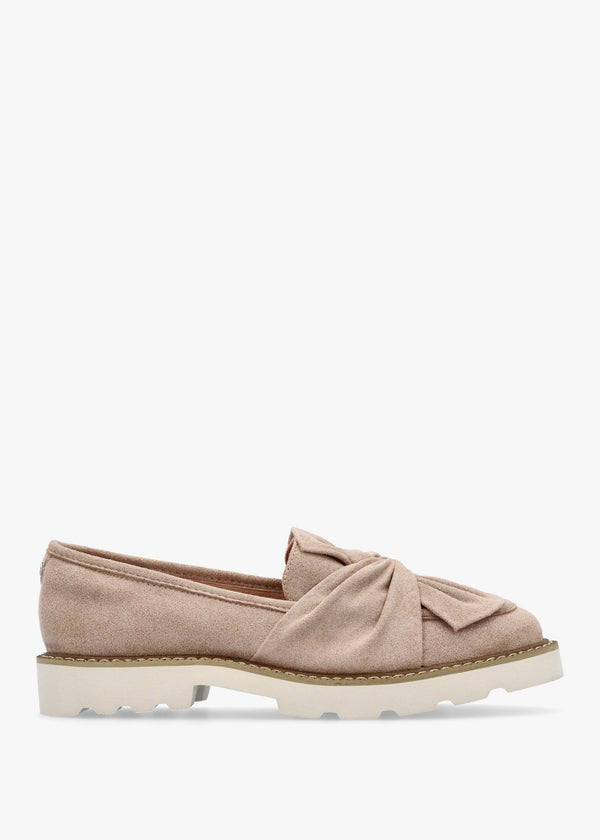 Eves Beige Textile Loafers