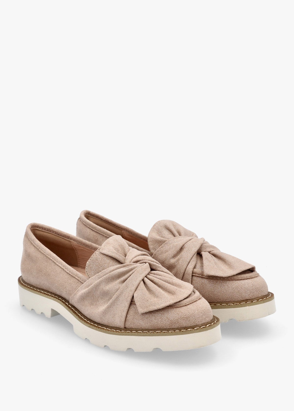 Eves Beige Textile Loafers