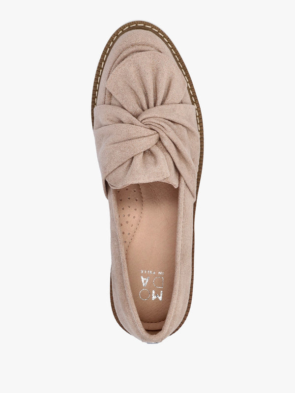 Eves Beige Textile Loafers