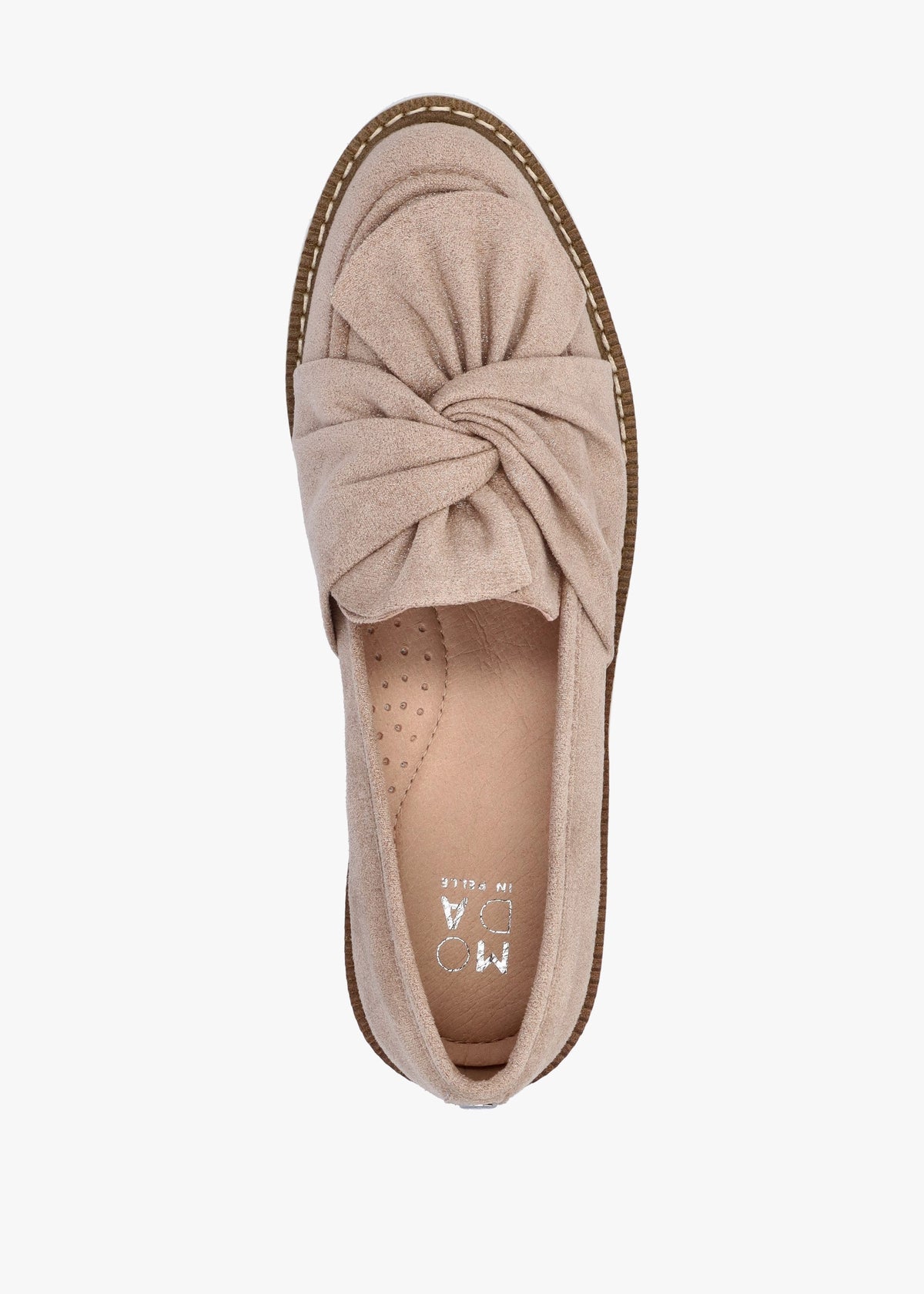 Eves Beige Textile Loafers
