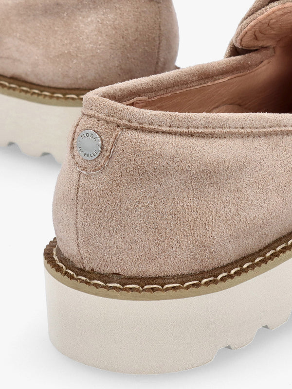 Eves Beige Textile Loafers