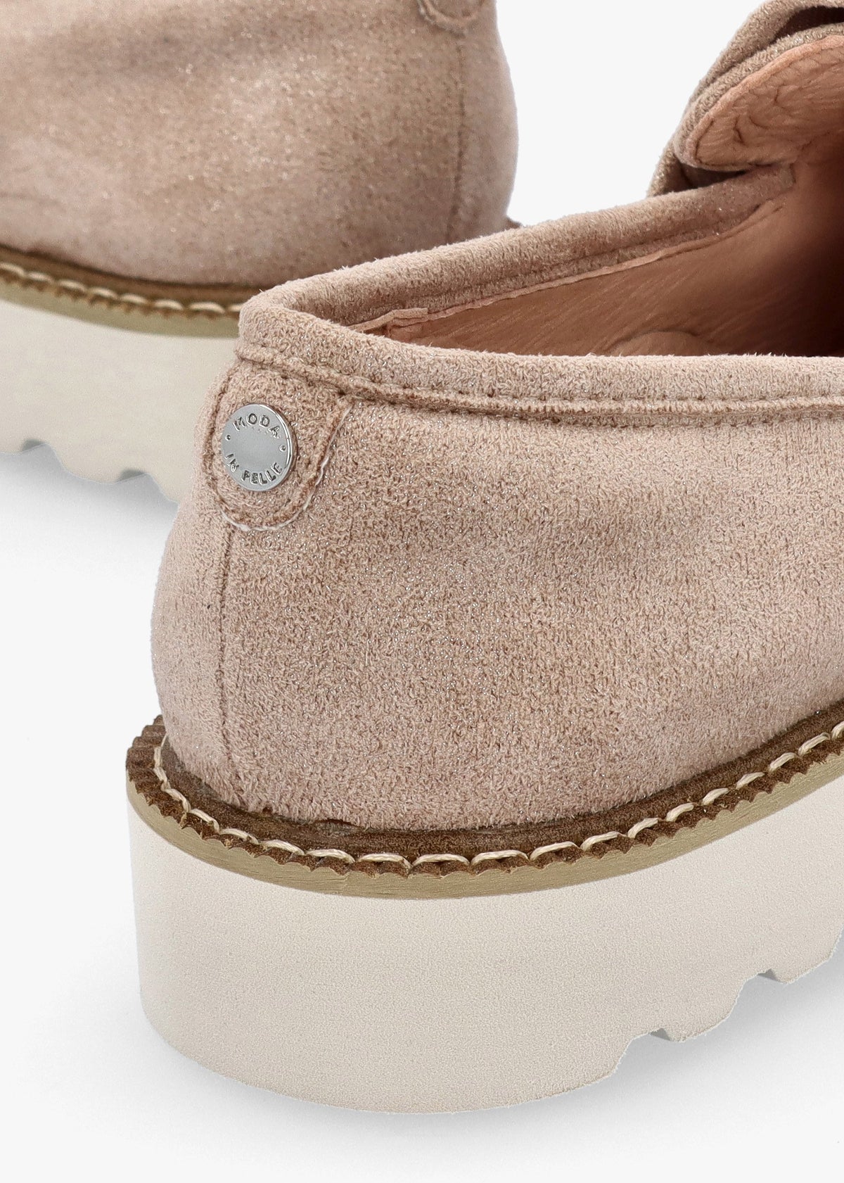 Eves Beige Textile Loafers