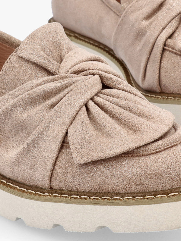 Eves Beige Textile Loafers