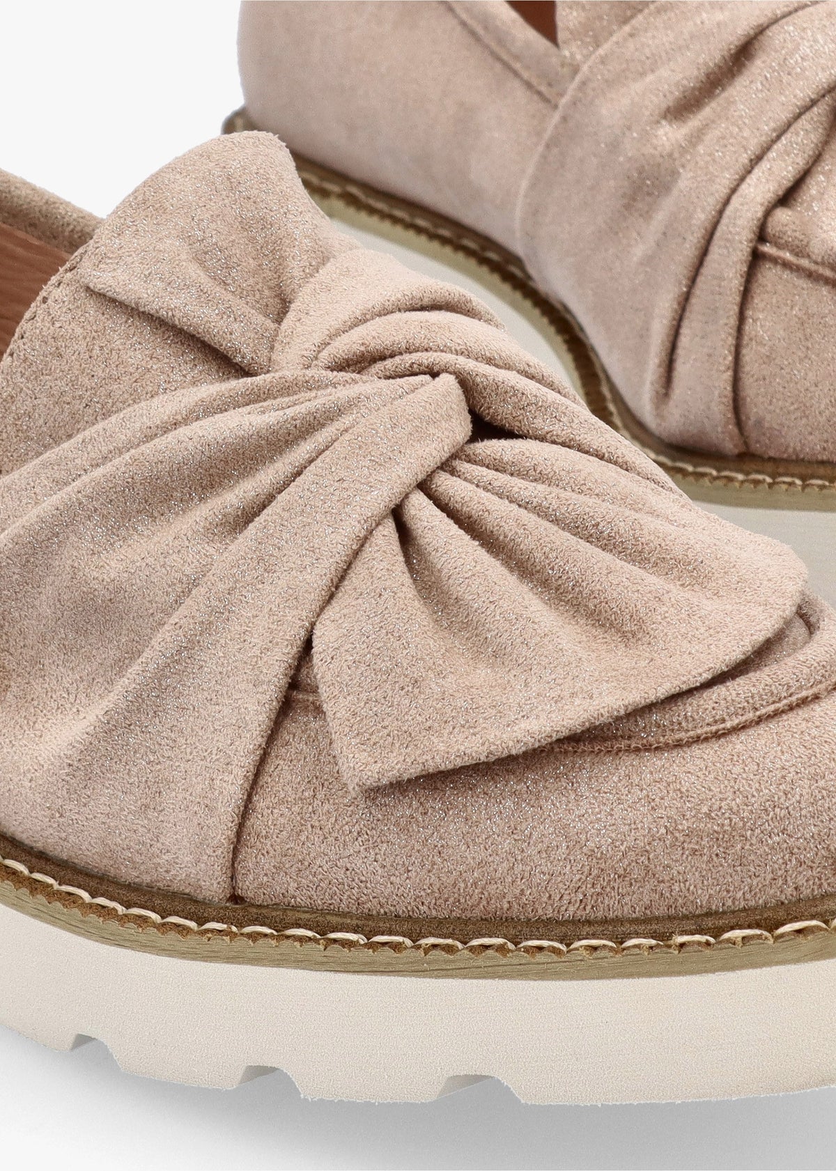 Eves Beige Textile Loafers