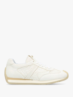 Mated White Leather Perforated Runner Trainers