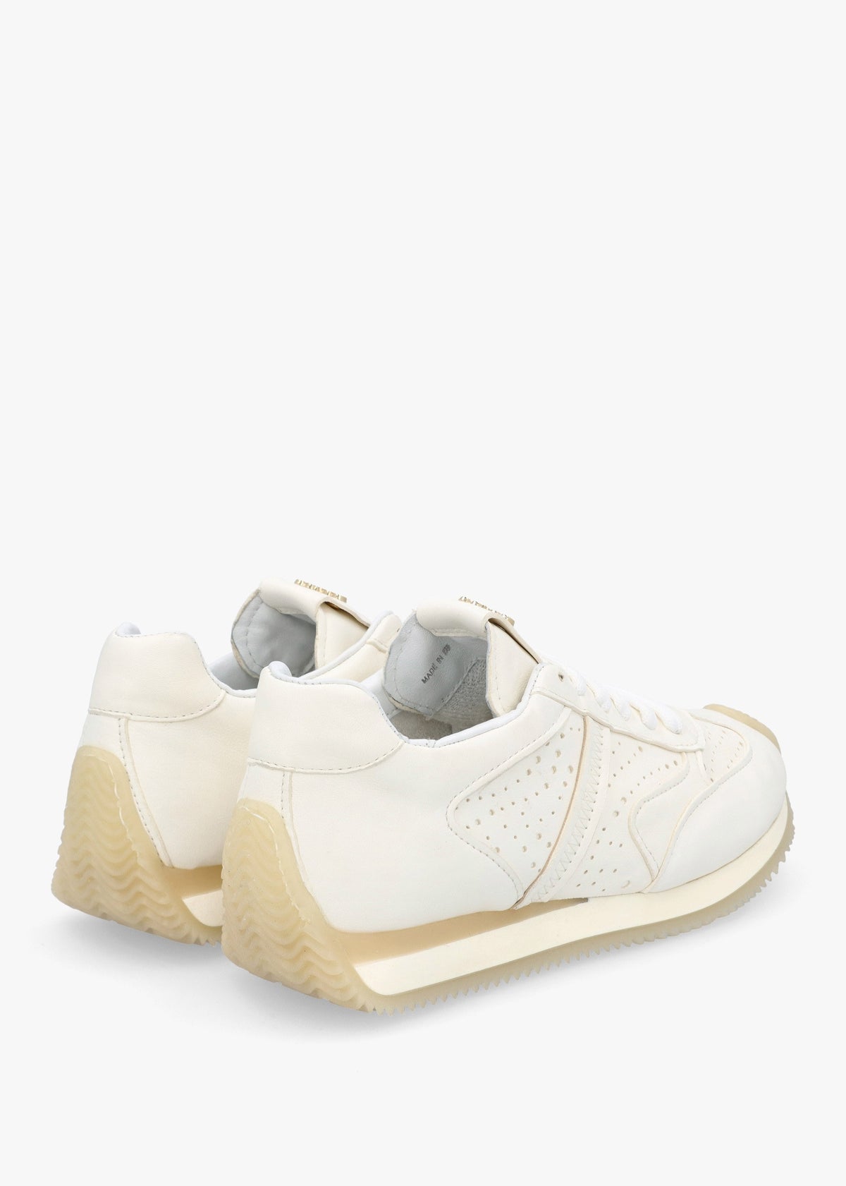 Mated White Leather Perforated Runner Trainers
