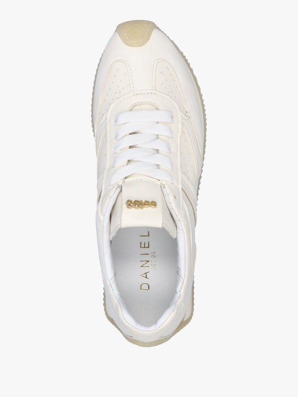 Mated White Leather Perforated Runner Trainers
