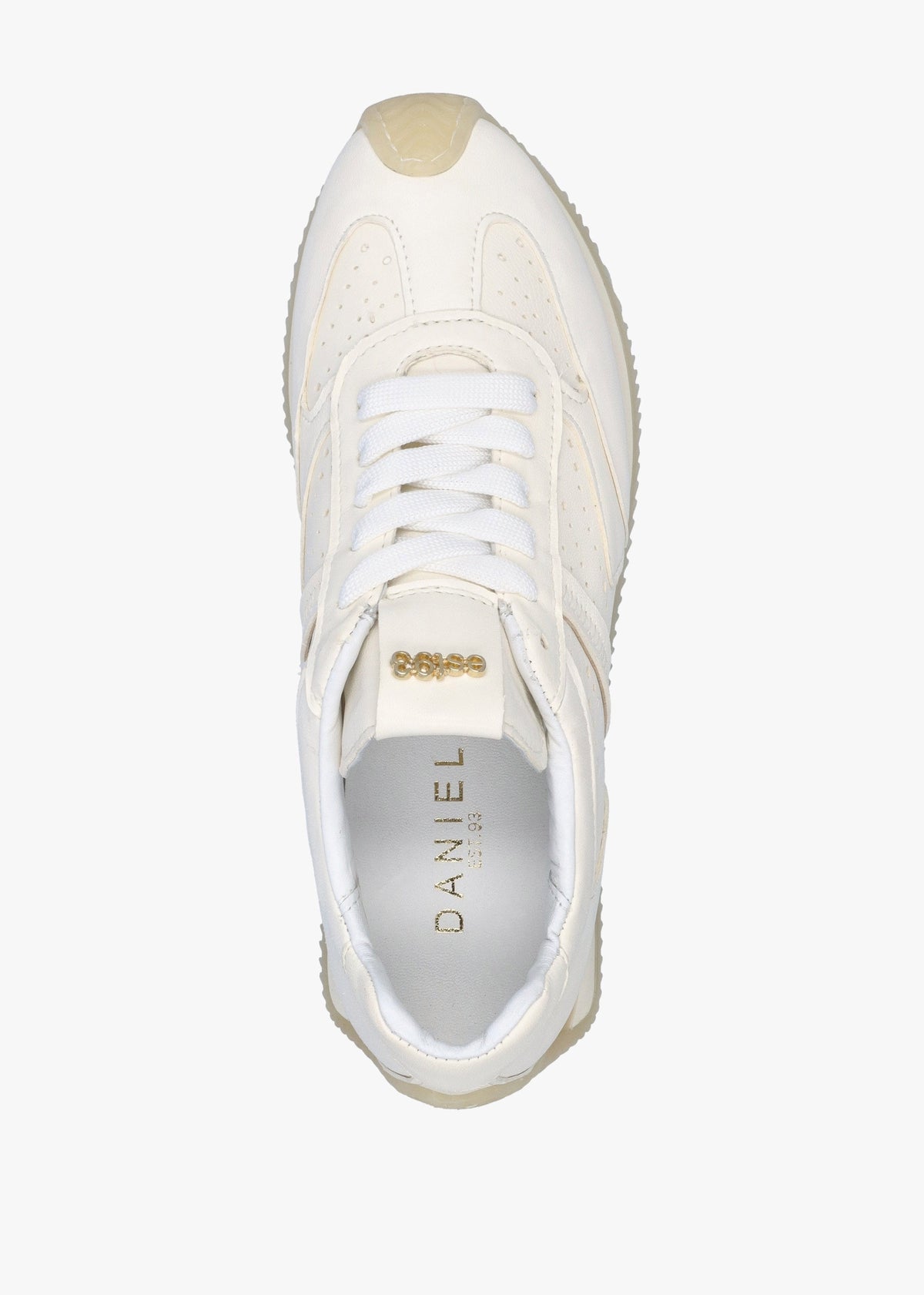 Mated White Leather Perforated Runner Trainers