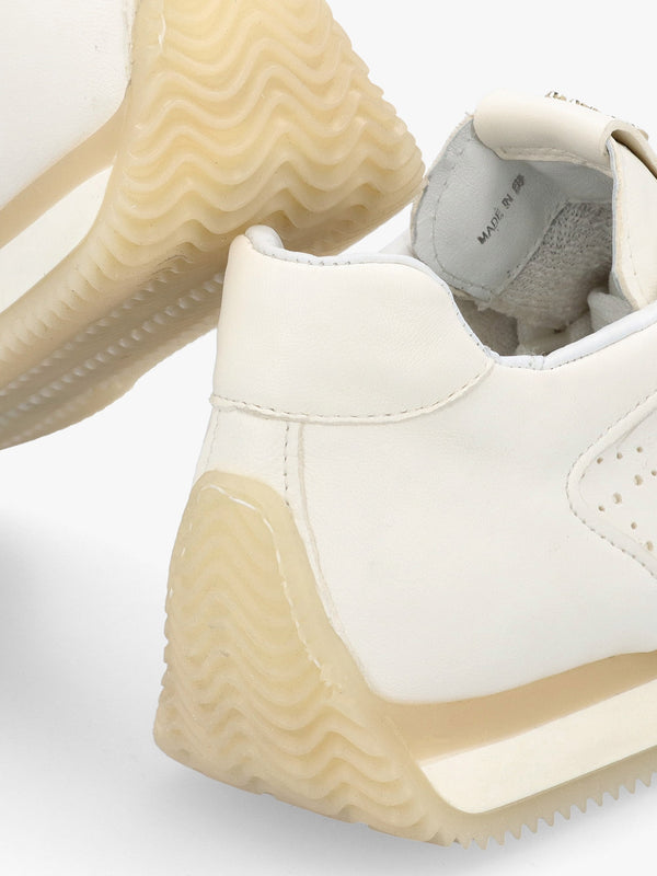 Mated White Leather Perforated Runner Trainers